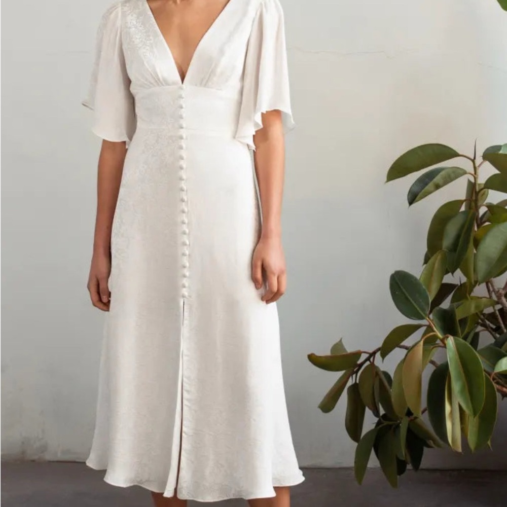 Jenny Yoo Lucinda Little White Dress Size 10